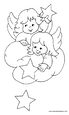 laminas para colorear dibujos de angelitos navide&ntilde;os para navidad 05